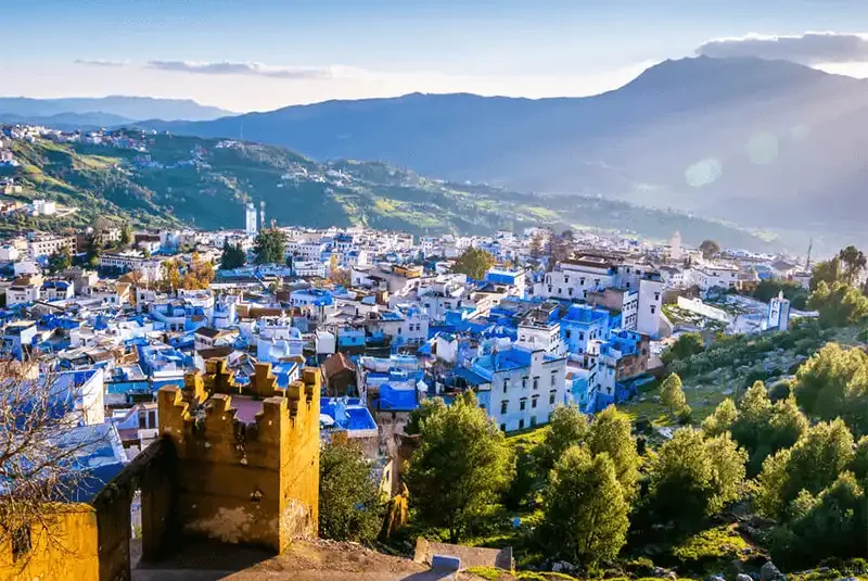 Blue-washed houses on the hillside of Chefchaouen