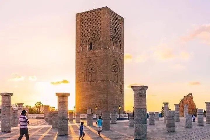 Hassan Tower in Rabat at sunset