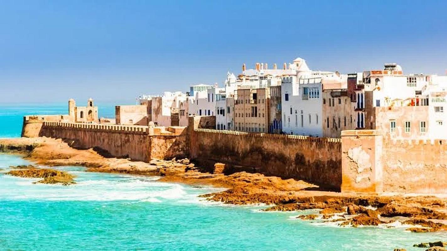 Essaouira's walled medina meeting the turquoise Atlantic