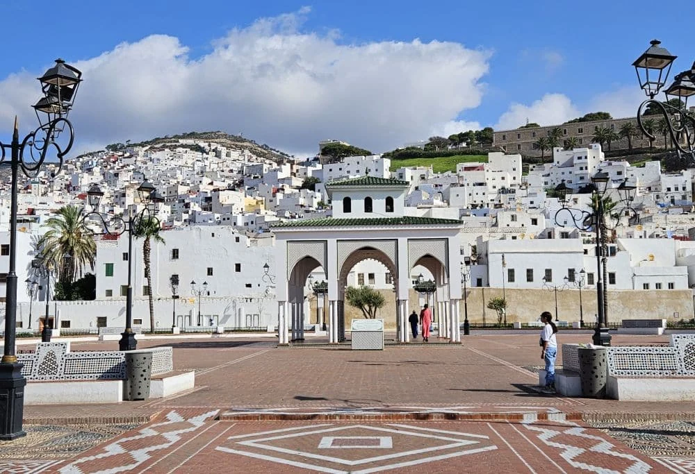 Whitewashed medina and square of Tetouan in northern Morocco